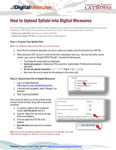 How to Upload Syllabi into Digital Measures