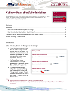 College/Dean ePortfolio Guidelines