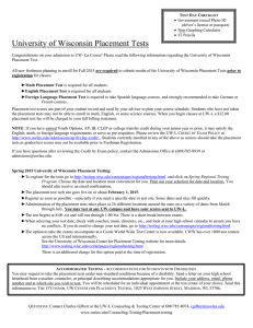 University of Wisconsin Placement Tests