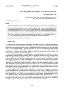 Effect of Capital Structure of Nigeria Firms on Economic Growth