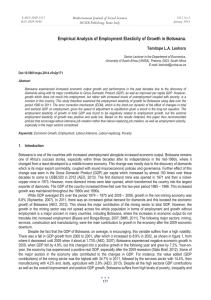 Empirical Analysis of Employment Elasticity of Growth in Botswana.