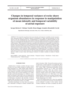 Changes in temporal variance of rocky shore
