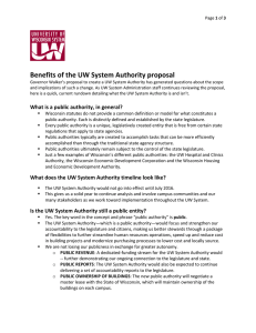 Benefits of the UW System Authority proposal