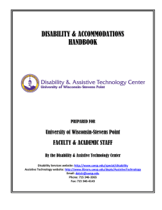 DISABILITY &amp; ACCOMMODATIONS HANDBOOK FACULTY &amp; ACADEMIC STAFF