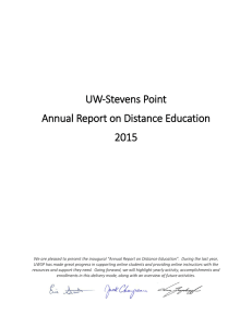 UW-Stevens Point Annual Report on Distance Education 2015