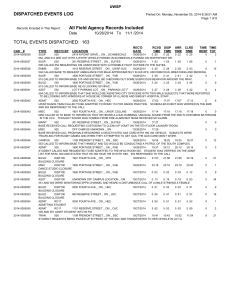 TOTAL EVENTS DISPATCHED:  163 DISPATCHED EVENTS LOG