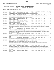 TOTAL EVENTS DISPATCHED:  141 DISPATCHED EVENTS LOG