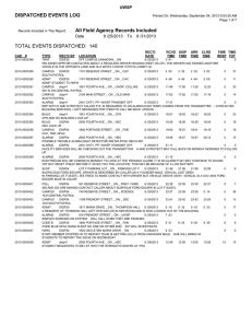 TOTAL EVENTS DISPATCHED:  140 DISPATCHED EVENTS LOG