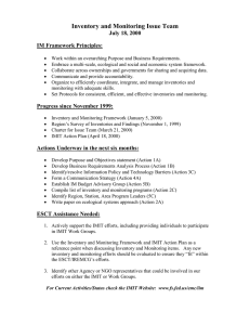 Inventory and Monitoring Issue Team July 18, 2000 IM Framework Principles: