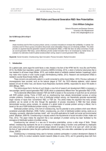 R&amp;D Failure and Second Generation R&amp;D: New Potentialities Chris William Callaghan