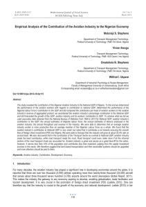 Empirical Analysis of the Contribution of the Aviation Industry to... Mobolaji S. Stephens Mediterranean Journal of Social Sciences