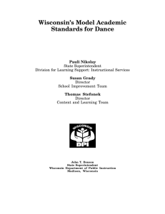 WisconsinÕs Model Academic Standards for Dance