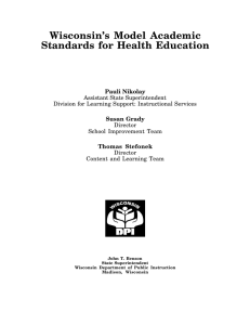 WisconsinÕs Model Academic Standards for Health Education