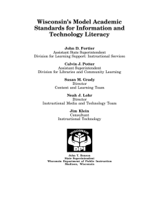 WisconsinÕs Model Academic Standards for Information and Technology Literacy