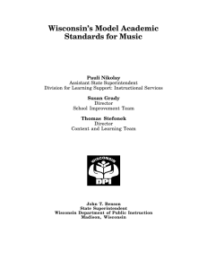 WisconsinÕs Model Academic Standards for Music