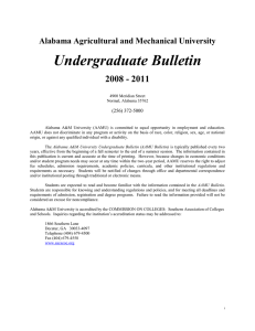 Undergraduate Bulletin 2008 - 2011 Alabama Agricultural and Mechanical University
