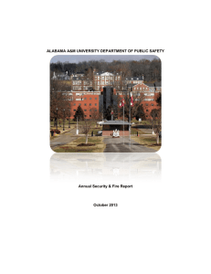 ALABAMA A&amp;M UNIVERSITY DEPARTMENT OF PUBLIC SAFETY October 2013