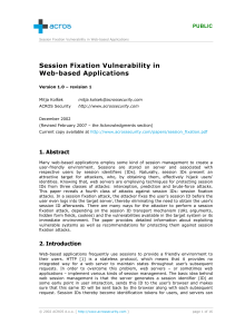 Session Fixation Vulnerability in Web-based Applications PUBLIC