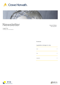 Newsletter  Legal-Tax Contents