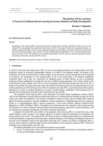 Recognition of Prior Learning: