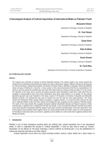 A Sociological Analysis of Cultural Imperialism of International Media on... Moazzama Naseer Dr. Yasir Nawaz Mediterranean Journal of Social Sciences