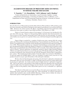 AUGMENTATIVE RELEASES OF PREDATORY MITES ON PAPAYA V. Fournier, J.A. Rosenheim,