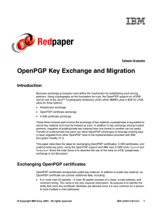 Red paper OpenPGP Key Exchange and Migration Introduction