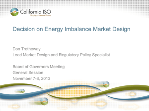 Decision on Energy Imbalance Market Design