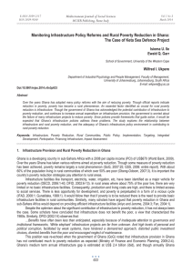 Monitoring Infrastructure Policy Reforms and Rural Poverty Reduction in Ghana: