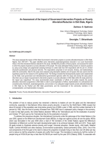 An Assessment of the Impact of Government Intervention Projects on... Alleviation/Reduction in Ekiti State, Nigeria