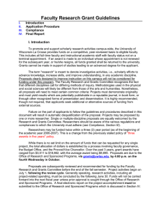 Faculty Research Grant Guidelines Introduction Application Procedure Compliance