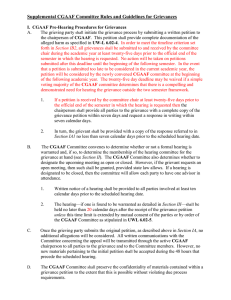 Supplemental CGAAF Committee Rules and Guidelines for Grievances