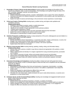 General Education Student Learning Outcomes  I.