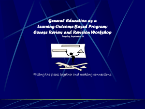 General Education as a Learning-Outcome-Based Program: Course Review and Revision Workshop