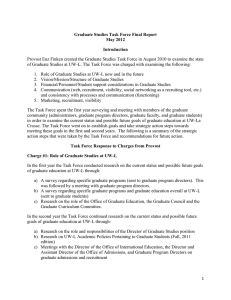 Graduate Studies Task Force Final Report May 2012 Introduction