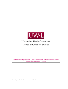 University Thesis Guidelines Office of Graduate Studies