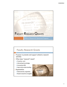 F R G Faculty Research Grants