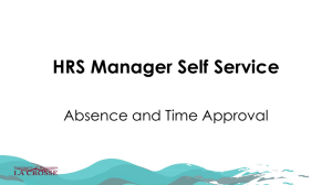 HRS Manager Self Service  Absence and Time Approval