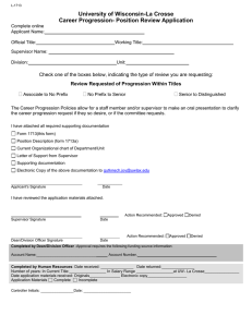 University of Wisconsin-La Crosse Career Progression- Position Review Application   