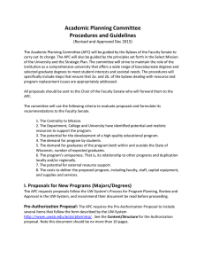 Academic Planning Committee Procedures and Guidelines (Revised and Approved Dec 2015)