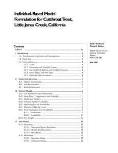 Individual-Based Model Formulation for Cutthroat Trout, Little Jones Creek, California Contents