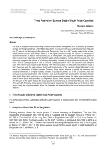 Trend Analysis of External Debt of South Asian Countries Shobana Nelasco