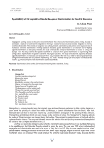 Applicability of EU Legislative Standards against Discrimination for Non-EU Countries