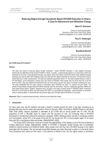 Reducing Stigma through Household–Based HIV/AIDS Education in Ghana: