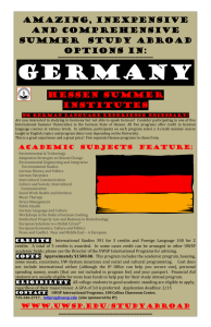 Germany AMAZING, INEXPENSIVE AND COMPREHENSIVE Summer  STUDY ABROAD