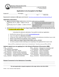Application to be Accepted to the Major Application Instructions