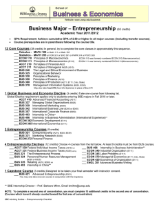 Business Major Entrepreneurship –