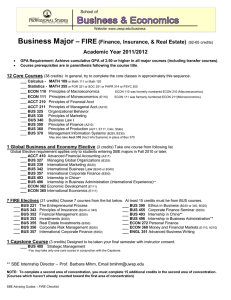 Business Major – FIRE (Finance, Insurance, &amp; Real Estate)