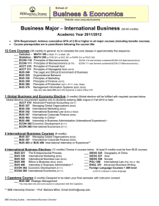 Business Major International Business –