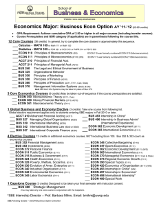 Economics Major: Business Econ Option  ’11-’12
